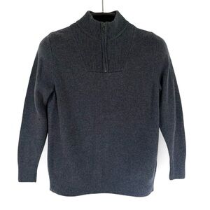 Bonobos Wool Blend Quarter Zip Sweater L Blue Gray Flecked Knit Pullover